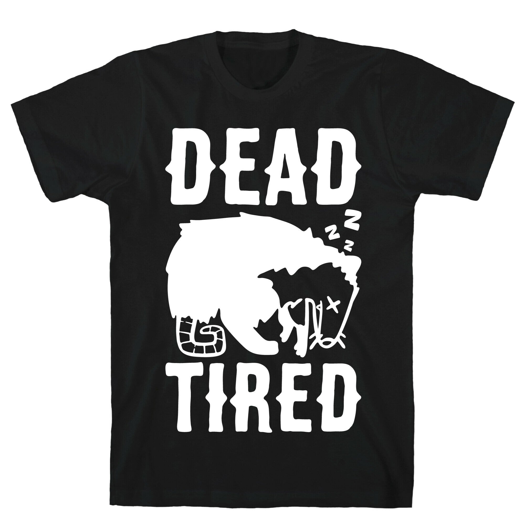 Dead Tired Possum Parody White Print T-Shirt